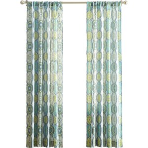 Ricciou00a0Geometric Semi-Sheer Rod Pocket Single Curtain Panel