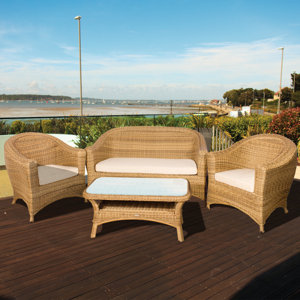 4-Sitzer Sofa-Set Bahama aus Rattan von Home Lof..