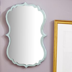 Antiqued Light Blue Accent Mirror