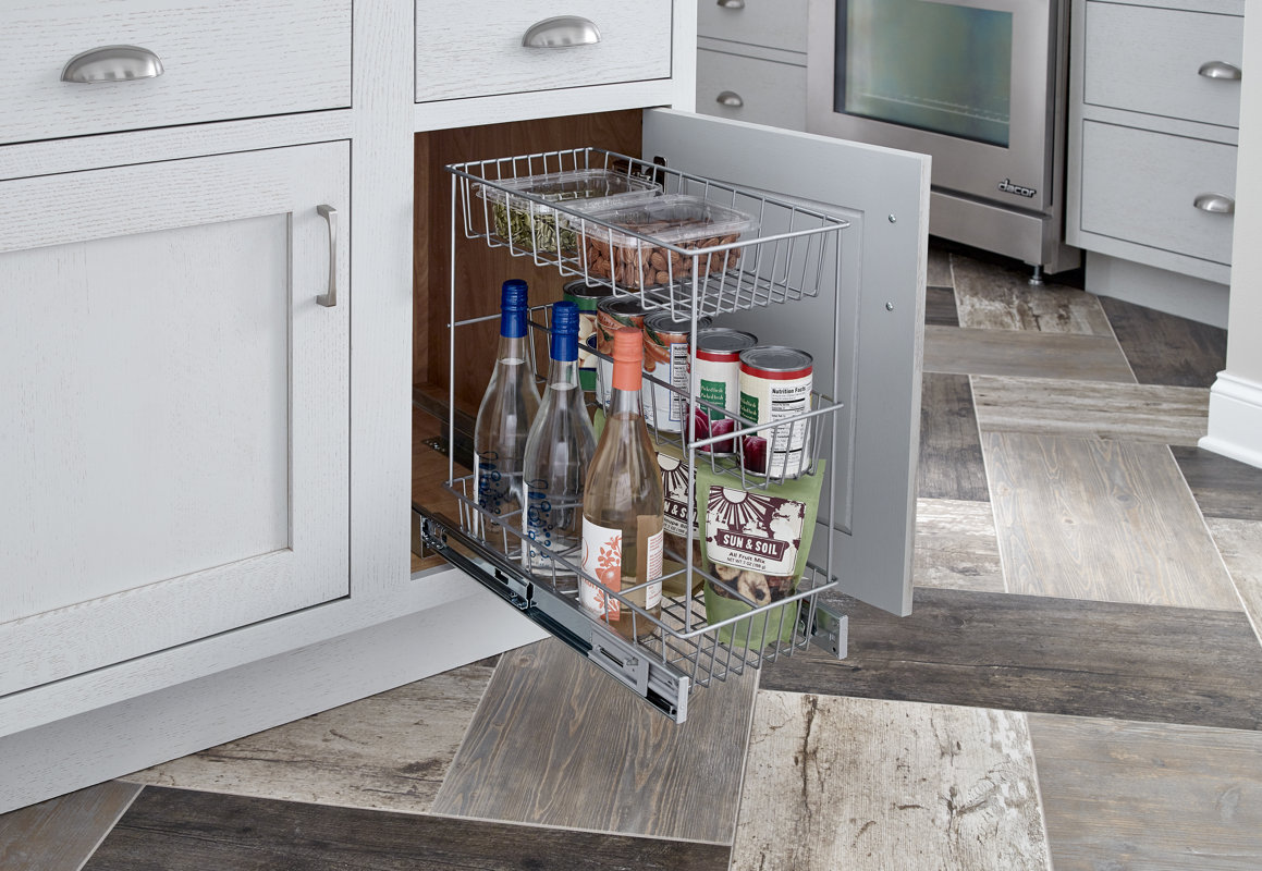 Closetmaid 3 Tier Compact Kitchen Cabinet Pull Out Basket Reviews 3 Tier Compact Kitchen Cabinet Pull Out Basket