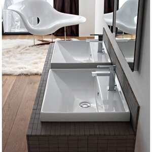 ML Ceramic Rectangular Drop-In Bathroom Sink with Overflow