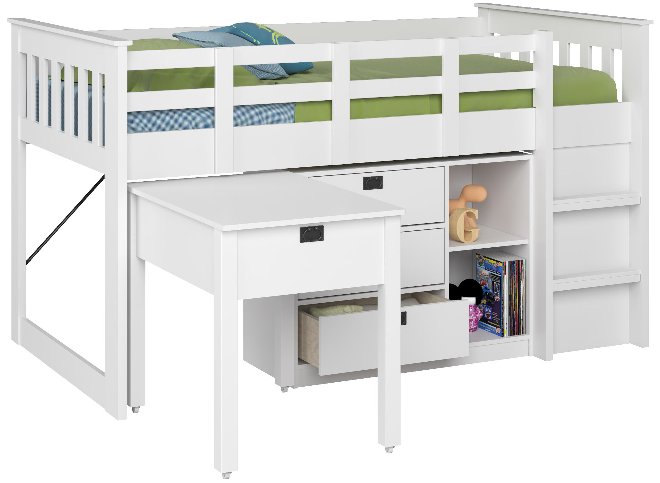 Angelica Twin Low Loft Bed With Storage And Bookcase Reviews Angelica Twin Low Loft Bed With Storage And Bookcase Reviews Allmodern