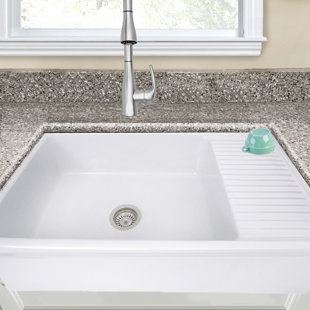 Farmhouse Sink With Drainboard Wayfair Cape 36 L X 20 W Farmhouse A Sink With Built In Drainboard