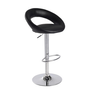 Real Leather Bar Stools Wayfair Co Uk Soro Swivel Adjule Leather Bar Stool