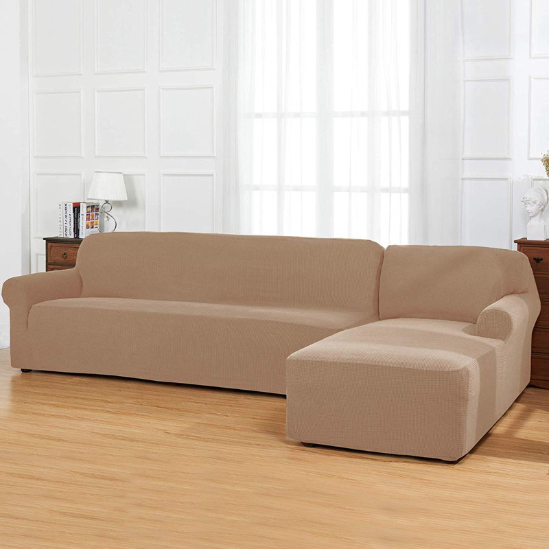 L Shaped 3 Seats Right Chaise Jacquard Stretch Sectional Sofa Slipcovers L Shaped 3 Seats Right Chaise Jacquard Stretch Sectional Sofa Slipcovers