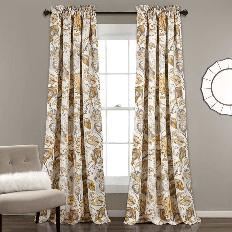 Morristown Nature Fl Room Darkening Thermal Rod Pocket Curtain Morristown Nature Fl Room Darkening Thermal Rod Pocket Curtain Panels