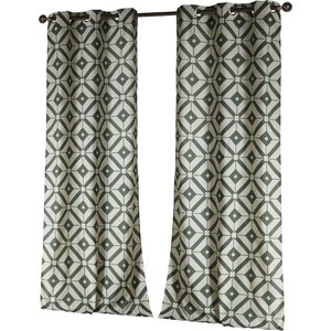 Darmstadt Geometric Semi-Sheer Grommet Curtain Panels (Set of 2)