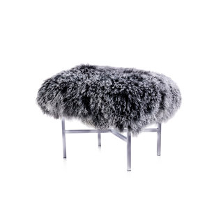 White Faux Fur Ottoman Wayfair Mongolian Fur Ottoman