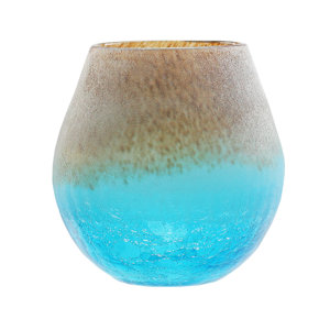 Frosted Hand Blown Glass Vase