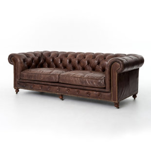 Full Grain Leather Sofa Wayfair Greenwood Village Grain Chesterfield Leather Sofa
