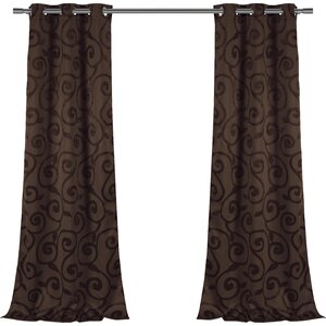 Weldon Nature/Floral Blackout Grommet Curtain Panels (Set of 2)