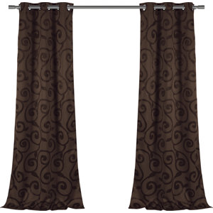 Weldon Nature/Floral Blackout Grommet Curtain Panels (Set of 2)