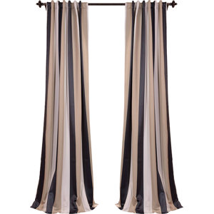 Georgetown Striped Blackout Thermal Rod Pocket Single Curtain Panel