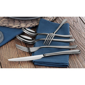 Rain II 20 Piece Forged Stainless Steel Flatware Set