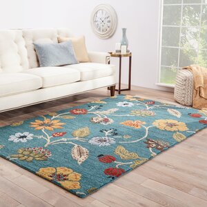 Silver Creek Blue/Red Floral Area Rug