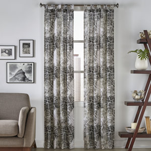 Brampton Tropical Nature/Floral Room Darkening Tab Top Curtain Panels (Set of 2)