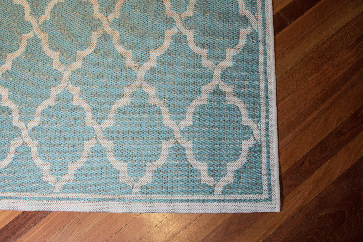 Charlton Home Cardwell Ocean Port Light Turquoise Indoor/Outdoor Area