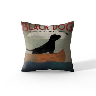 Black Dog Christmas Pillows Wayfair Medders Black Dog Canoe Velvet Throw Pillow