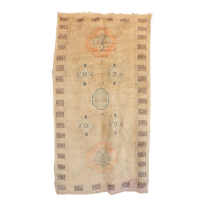 Azilal Vintage Moroccan Hand Knotted Wool Gray/Navy Area Rug