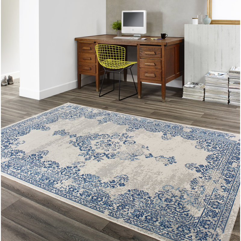 Longweave Vernia Blue/Cream Rug & Reviews Wayfair.co.uk