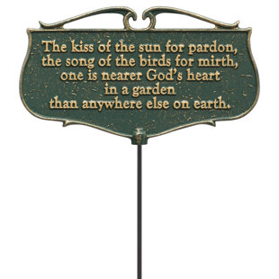 Garden Signs Plaques You Ll Love Wayfair Flora Fauna Kiss Of The Sun Poem Garden Sign