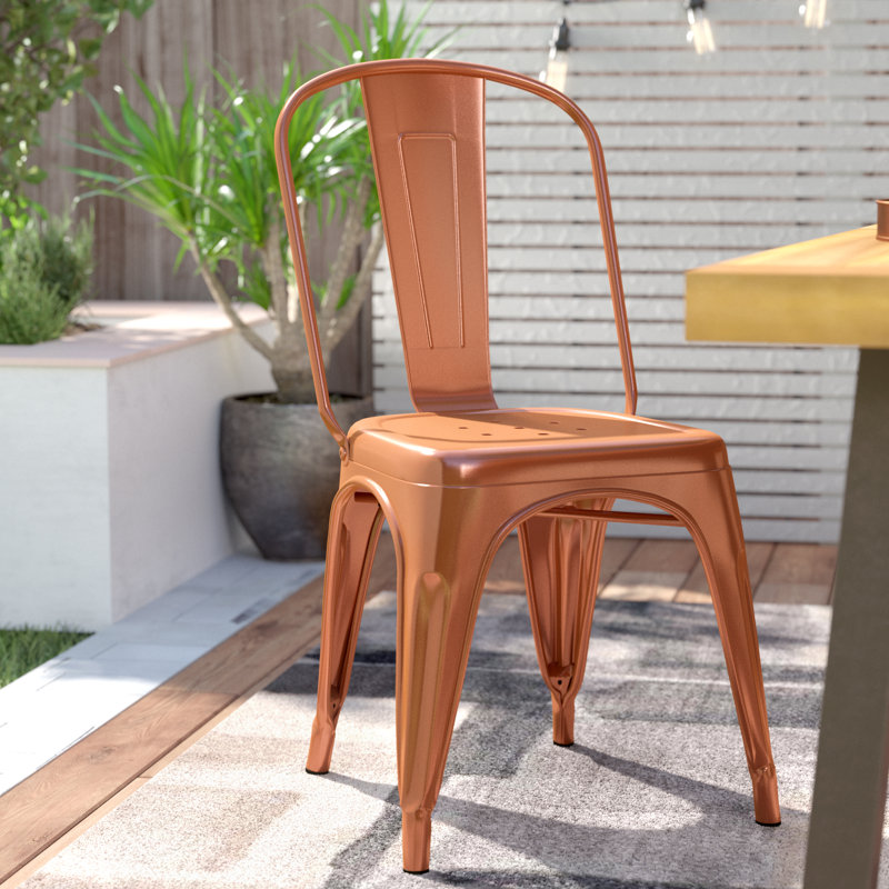 Wrought Studio Rountree Stacking Patio Dining Chair & Reviews Wayfair