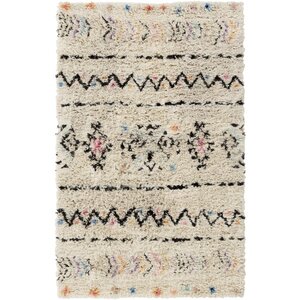 Hylton Hand-Knotted Neutral/Black Area Rug