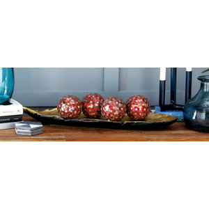 PVC Glass Mosaic Orb Decorative Ball (Set of 4)