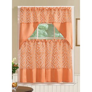 Clarisse Printed 3 Piece Kitchen Curtain Set