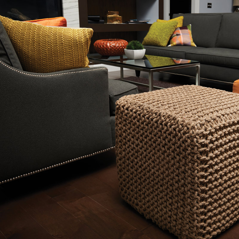 Alcott Hill Laflin Corded Jute Cube Pouf Ottoman & Reviews Wayfair.ca