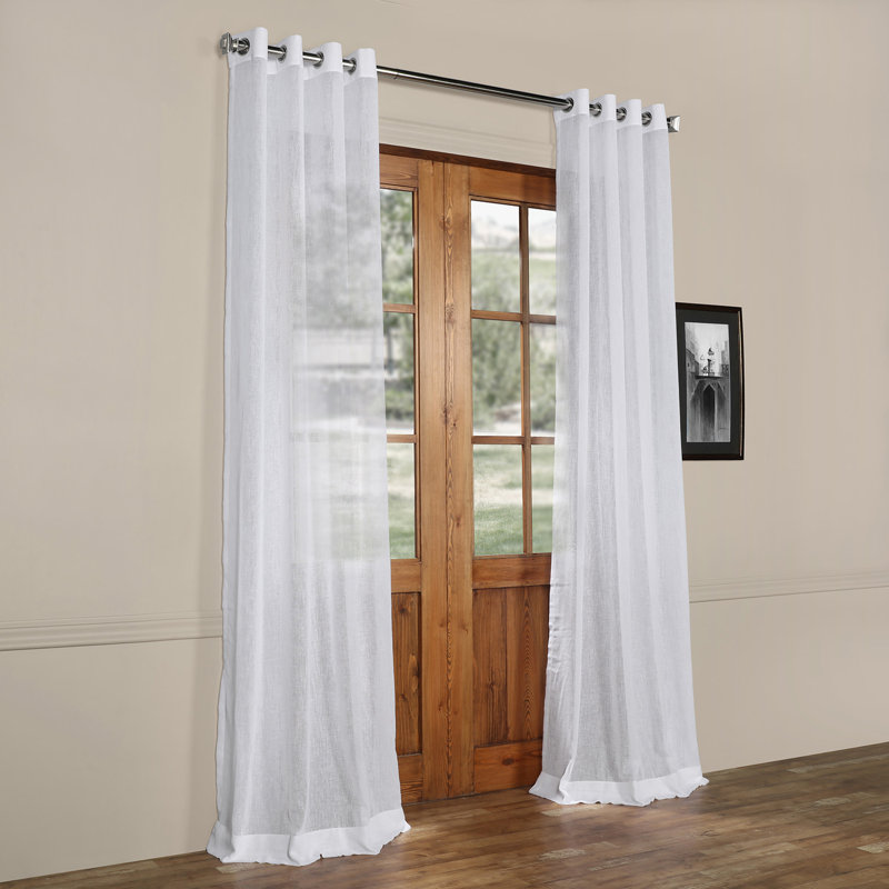 Laurel Foundry Modern Farmhouse Chandler Solid Faux Linen Sheer Grommet