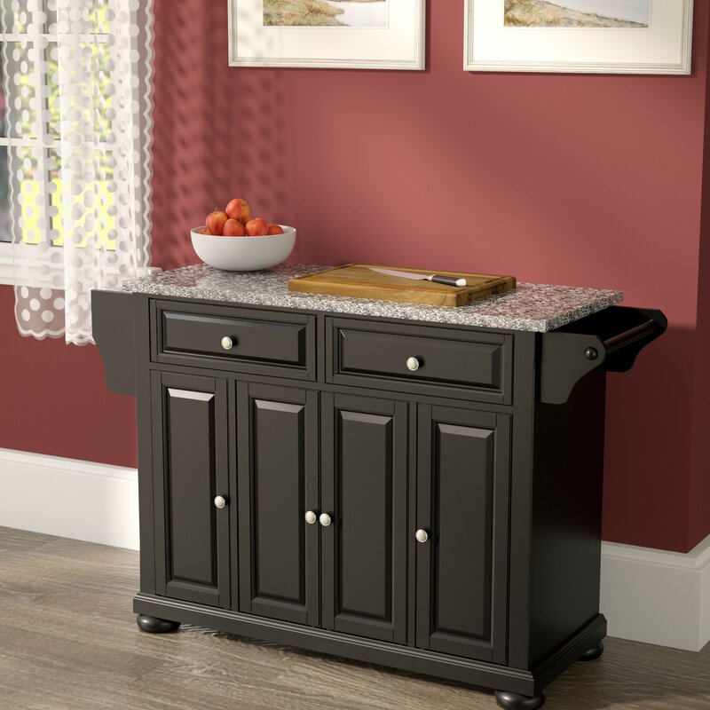 Hedon Kitchen Cart With Granite Top