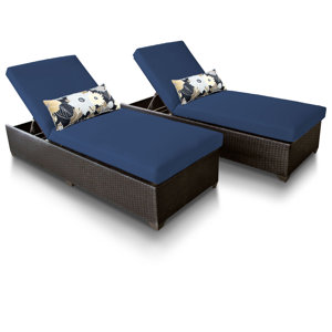 Classic Chaise Lounge with Cushion (Set of 2)