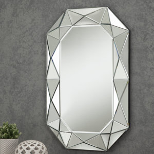 Diamond Cut Faceted Wall Mirror