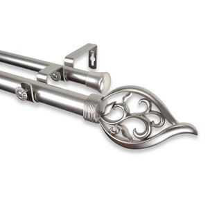 Flora Double Curtain Rod and Hardware Set