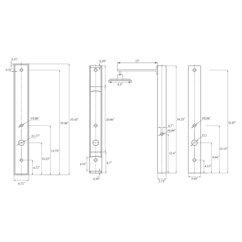 AKDY Temperature Control Rain Shower Head Shower Panel & Reviews Wayfair
