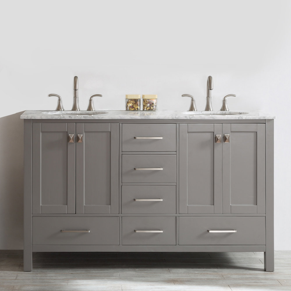 Beachcrest Home Newtown 60 Double Bathroom Vanity Reviews Wayfair