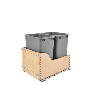 Wooden Tilt Out Trash Cabinet Wayfair Wood Open Pull Out Trash Can