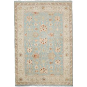 One-of-a-Kind Oushak Hand-Knotted Blue Area Rug