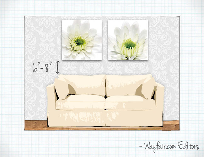 How To Hang Wall Art Wayfair Hanging Art Above A Sofa How To Hang Wall Wayfair S Ideas Advice