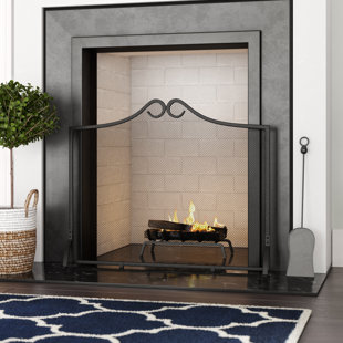 Fireplace Screens Doors You Ll Love Wayfair Marigold Single Panel Steel Fireplace Screen
