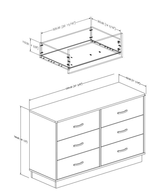 South Shore Logik 6 Drawer Double Dresser & Reviews Wayfair