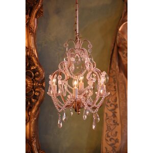 Hanging 4-Light Crystal Chandelier