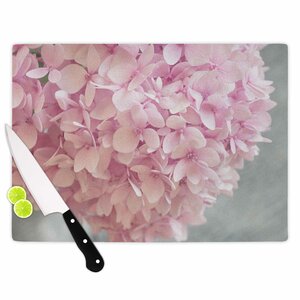 Suzanne Harford Glass 'Pastel Hydrangea Flowers Floral' Cutting Board