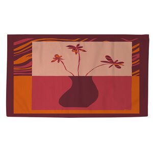 Minimalist Flowers 3 Orange/Pink Area Rug