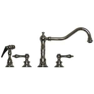 Vintage III Two Handle Widespread Bar Faucet with Swivel Spout, Lever Handles, Side Spray