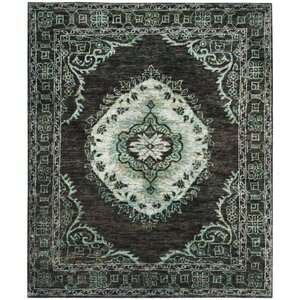 Velsen Hand-Knotted Chocolate/Aqua Area Rug