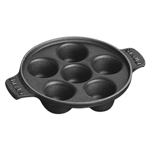 Round Cast Iron Escargot Dish with 6 holes