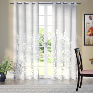 Stanton Nature/Floral Sheer Grommet Curtain Panels (Set of 2)