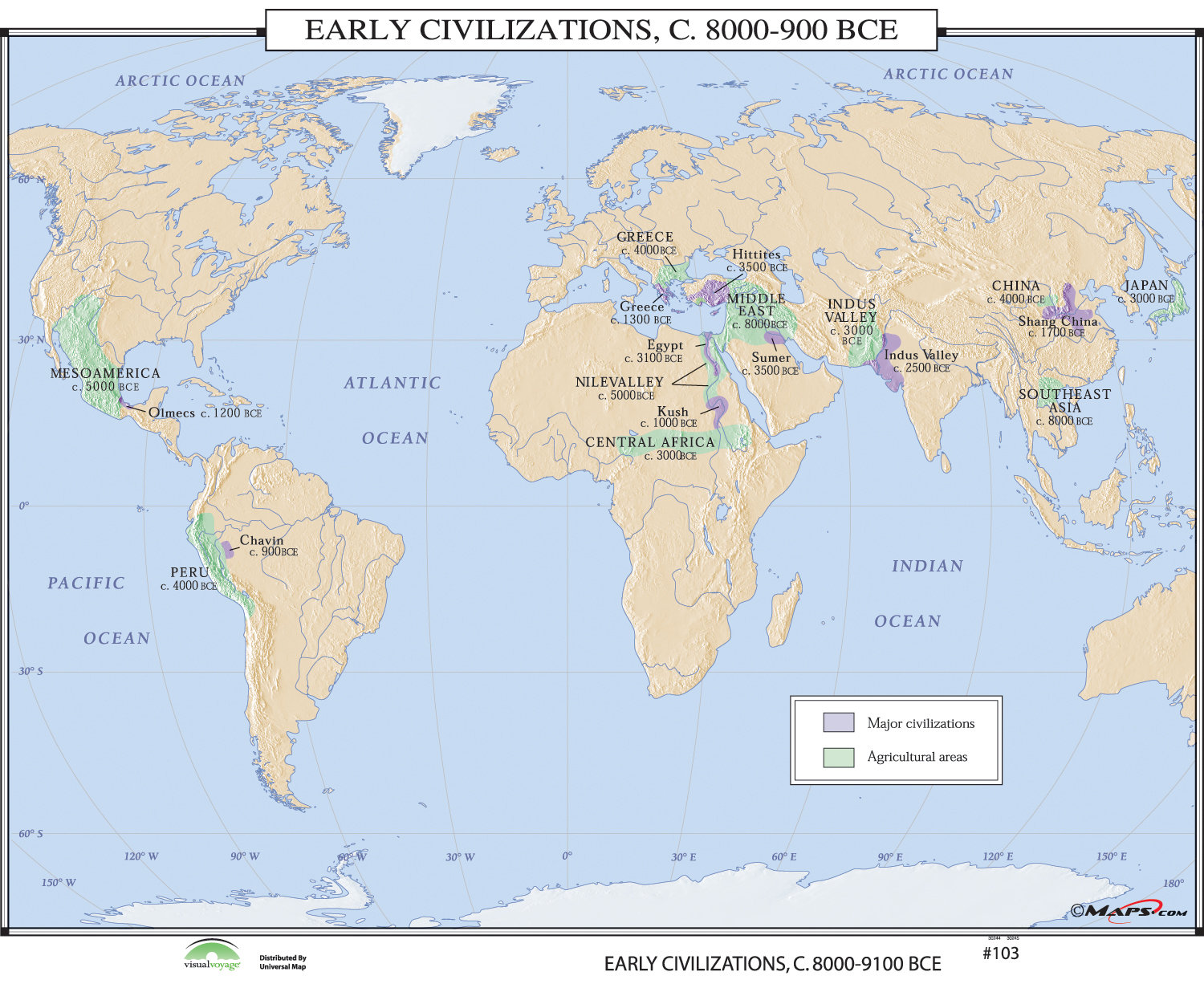 Universal Map World History Wall Maps - Early Civilizations & Reviews